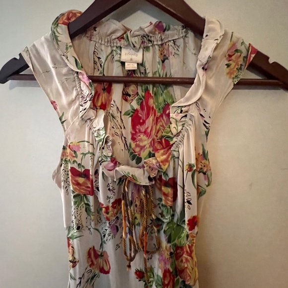 Plenty By Tracy Reese Floral 100% Silk Dress W/ Tie Top-- Size 4 - Picture 3 of 7